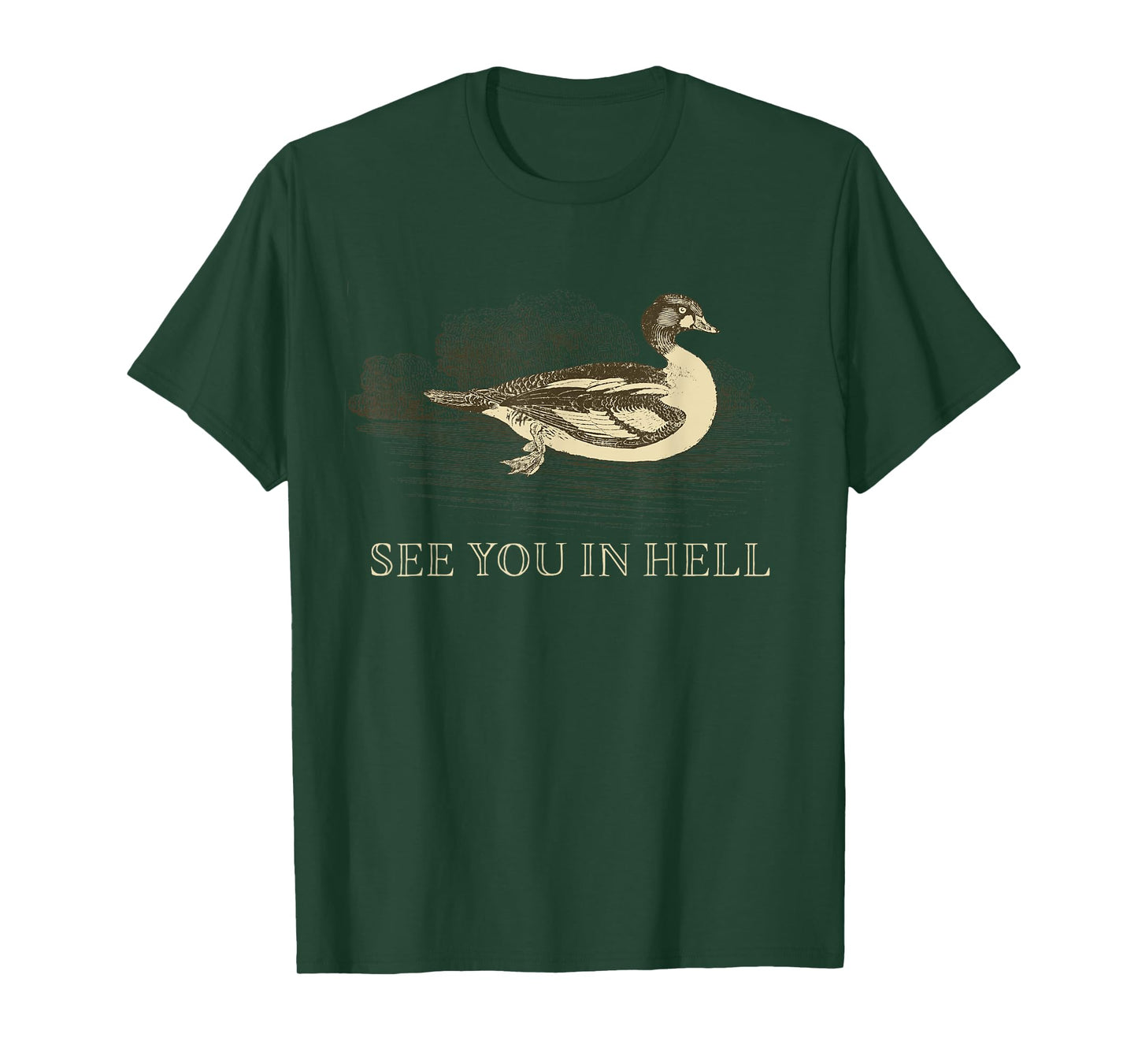 Vintage Theme Water-Birds Duck See You In Hell T-Shirt
