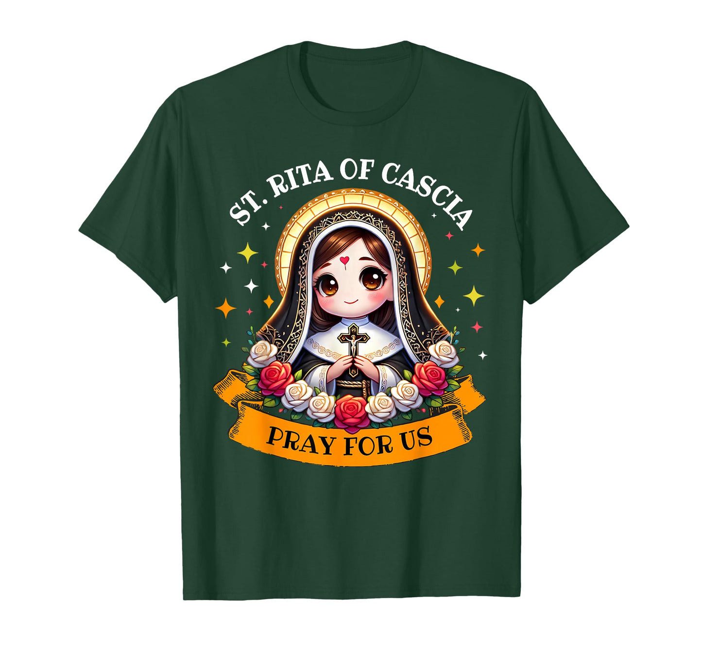 St Rita of Cascia Pray for Us Devotional Catholic for Kids T-Shirt