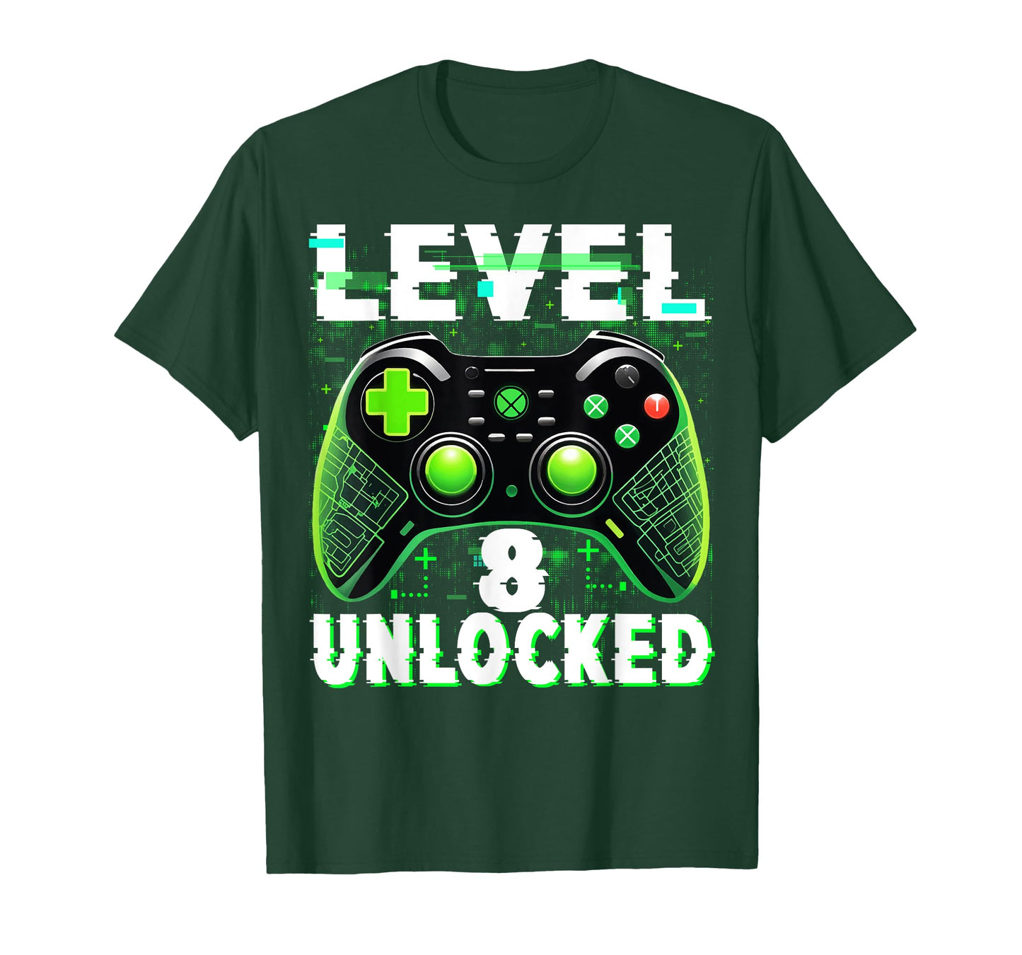 Level 8 Unlocked Shirt Funny Video Gamer Geek 8th Birthday T-Shirt