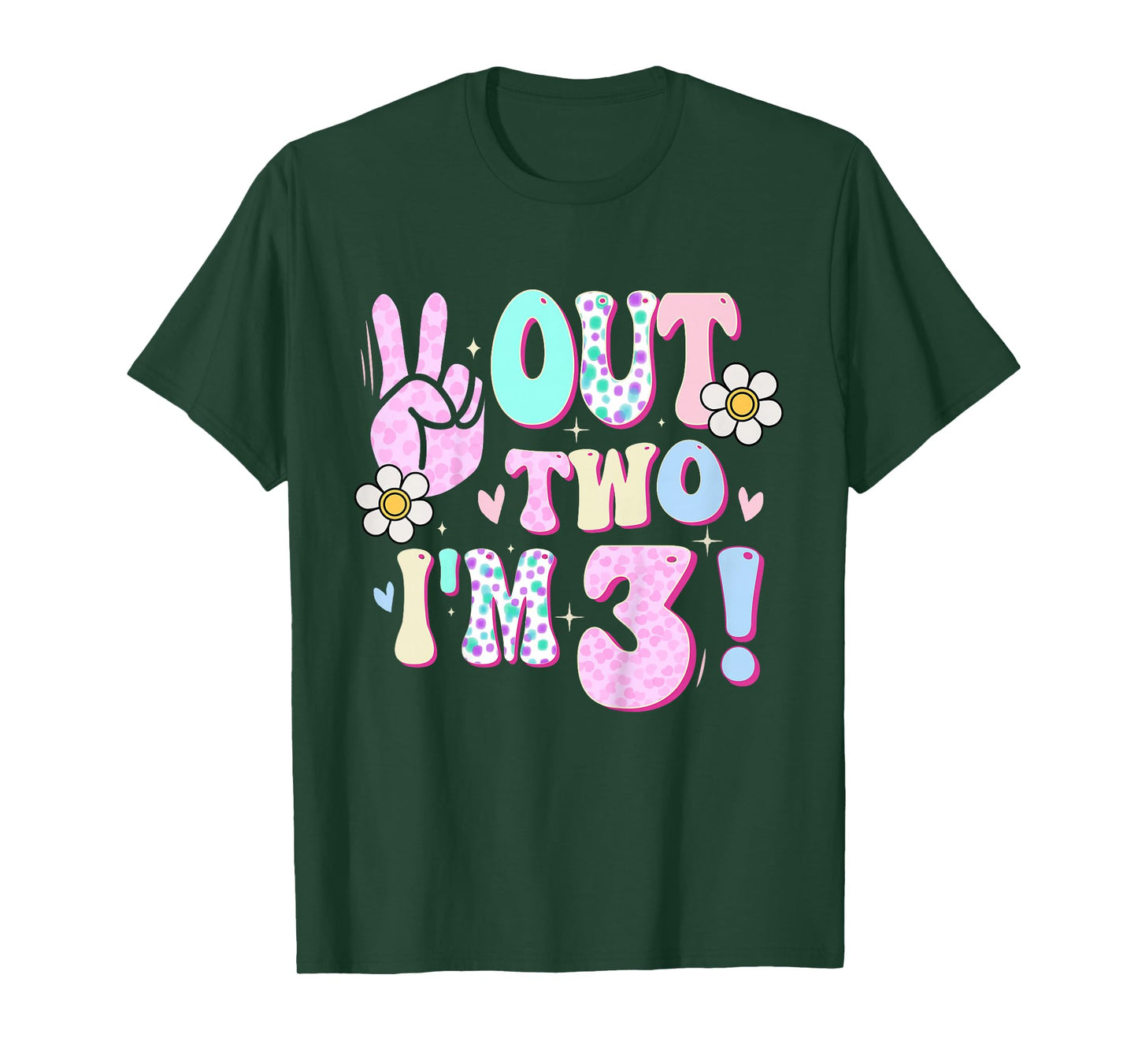 Kids Peace Out Two I'm 3 Three Year Old Girl 3rd Birthday T-Shirt