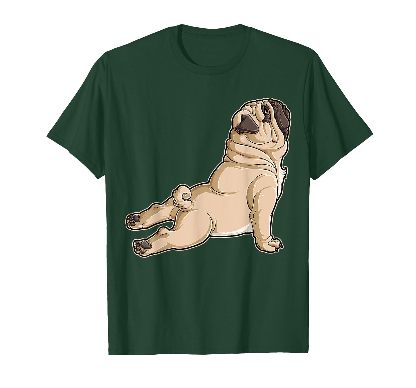 Pug Yoga Fitness Workout Gym Dog Lovers Puppy Athletic Pose Men Women Girls Kids T-Shirt