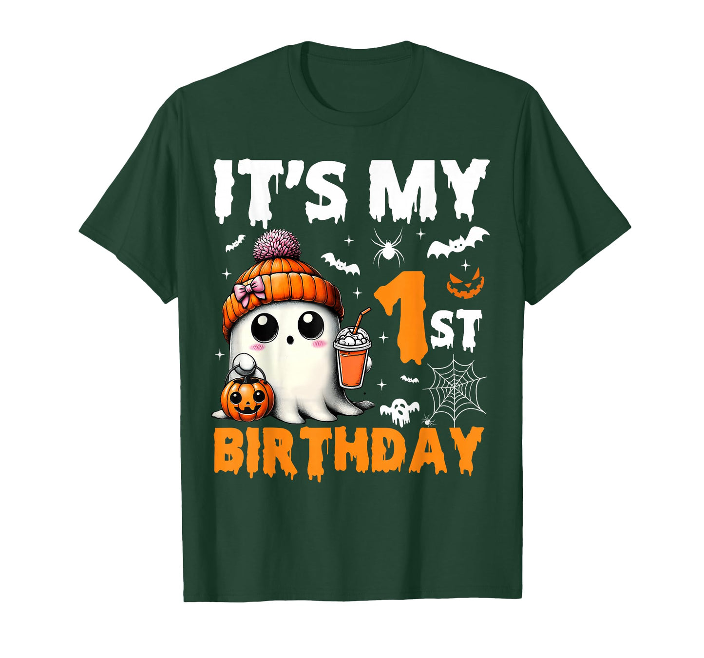 It's My 1st Birthday 1 Years Old Ghost Pumpkin Halloween T-Shirt