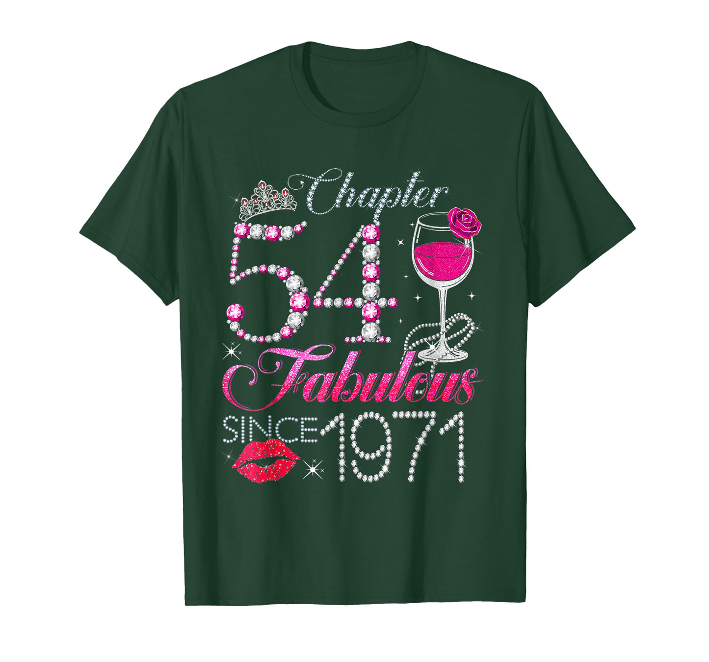 Chapter 54 Fabulous Since 1971 54th Birthday Queen Diamond T-Shirt