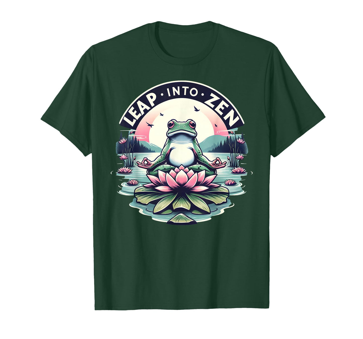 Meditative Frog Lotus Pose Yoga Zen Peaceful Mind T-Shirt