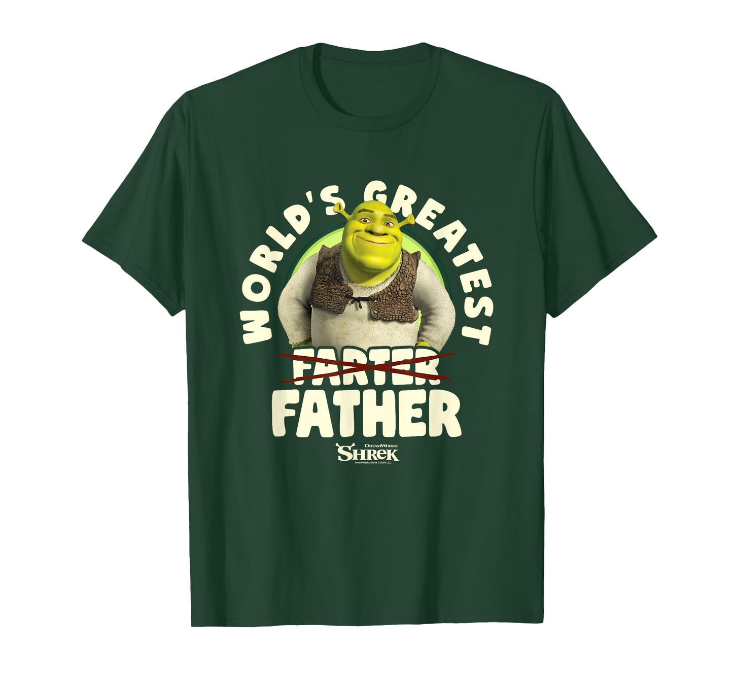 Shrek Father's Day World's Greatest Farter Crossed Text T-Shirt