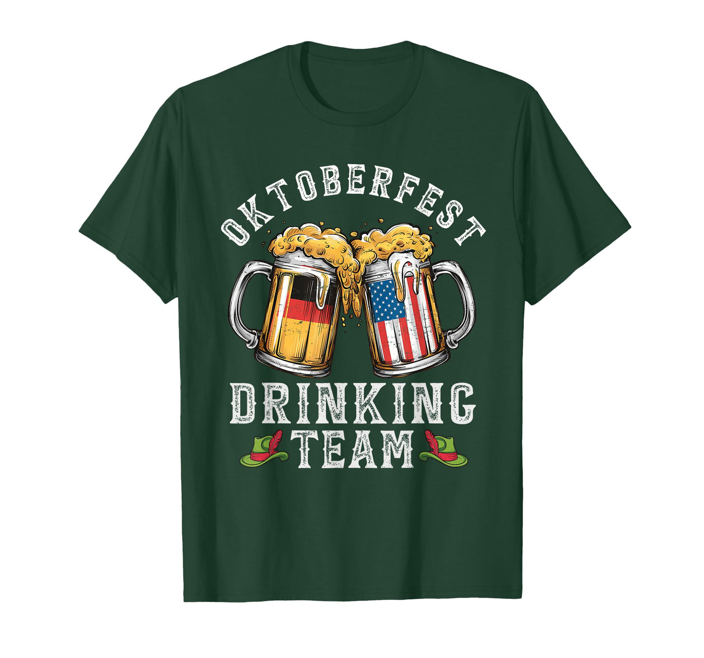 Oktoberfest Squad Drinking Team Beer German American Flag T-Shirt