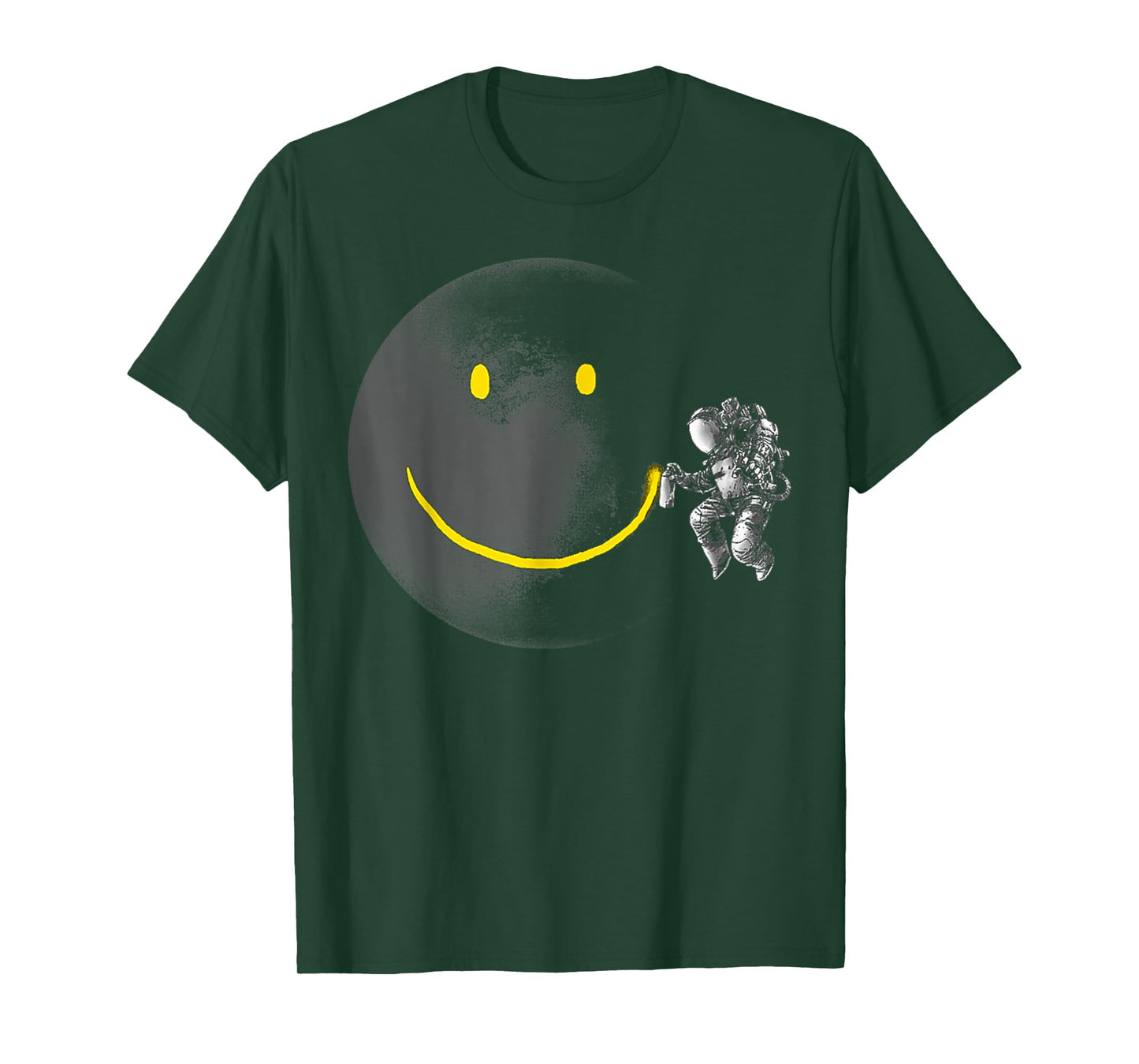 Funny Make A Smile Face Astronaut Moon Space Science T-Shirt