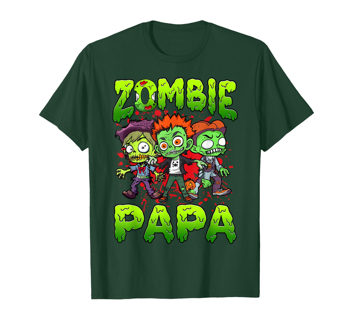 Zombie Papa Halloween Costume Family Matching T-Shirt