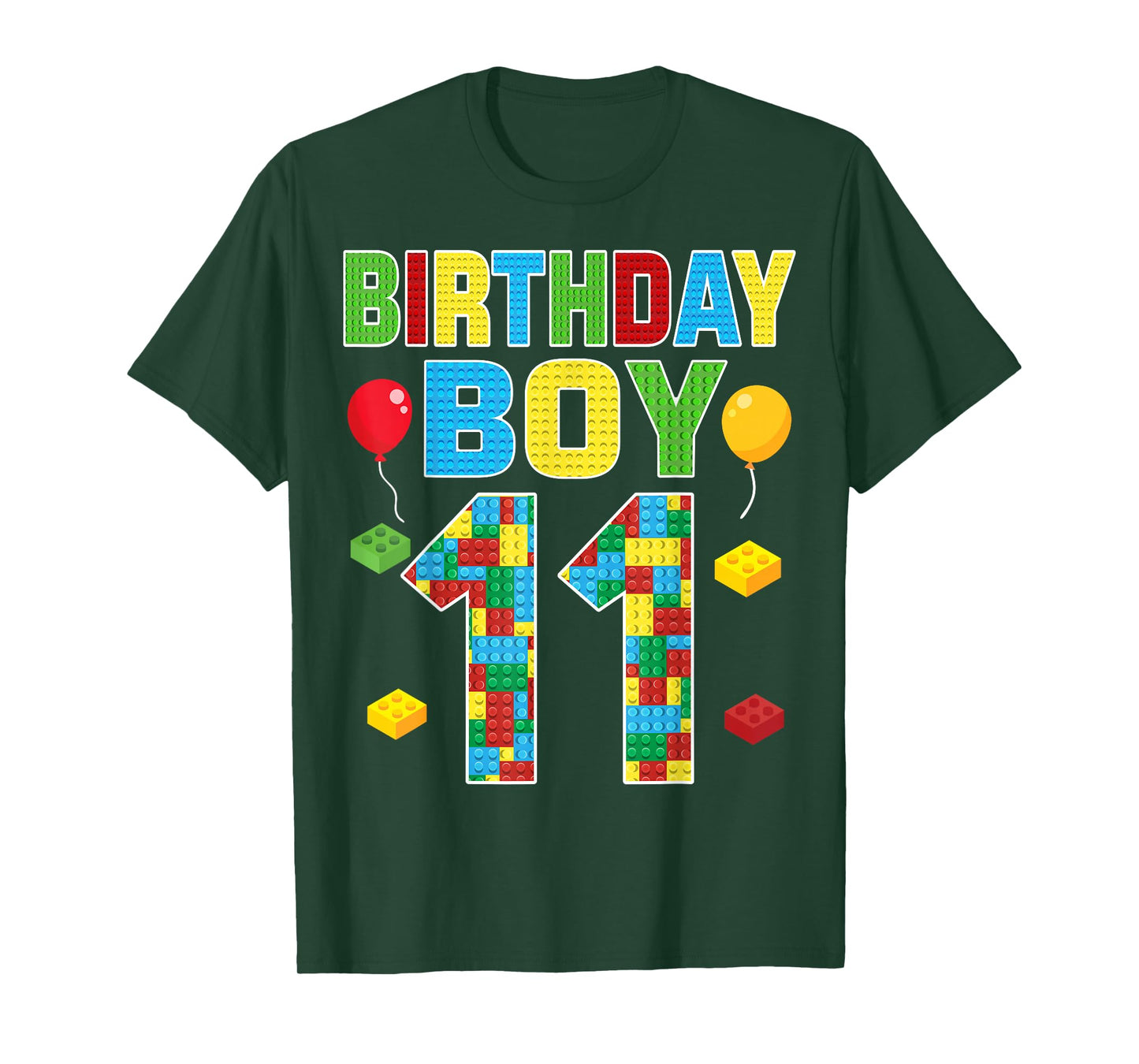 Building Blocks Toy Lover 11th Birthday Boy 11 Years Old T-Shirt