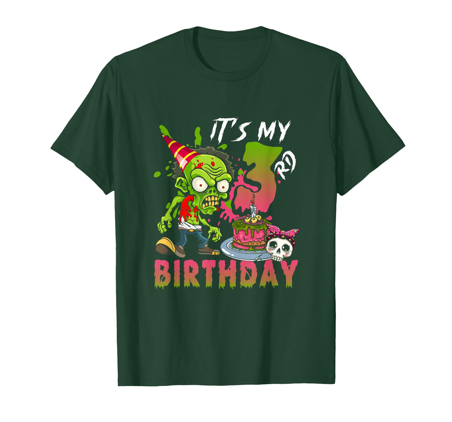 It's My 3rd Birthday Zombie Lover 3 Year Old Horror Bday T-Shirt