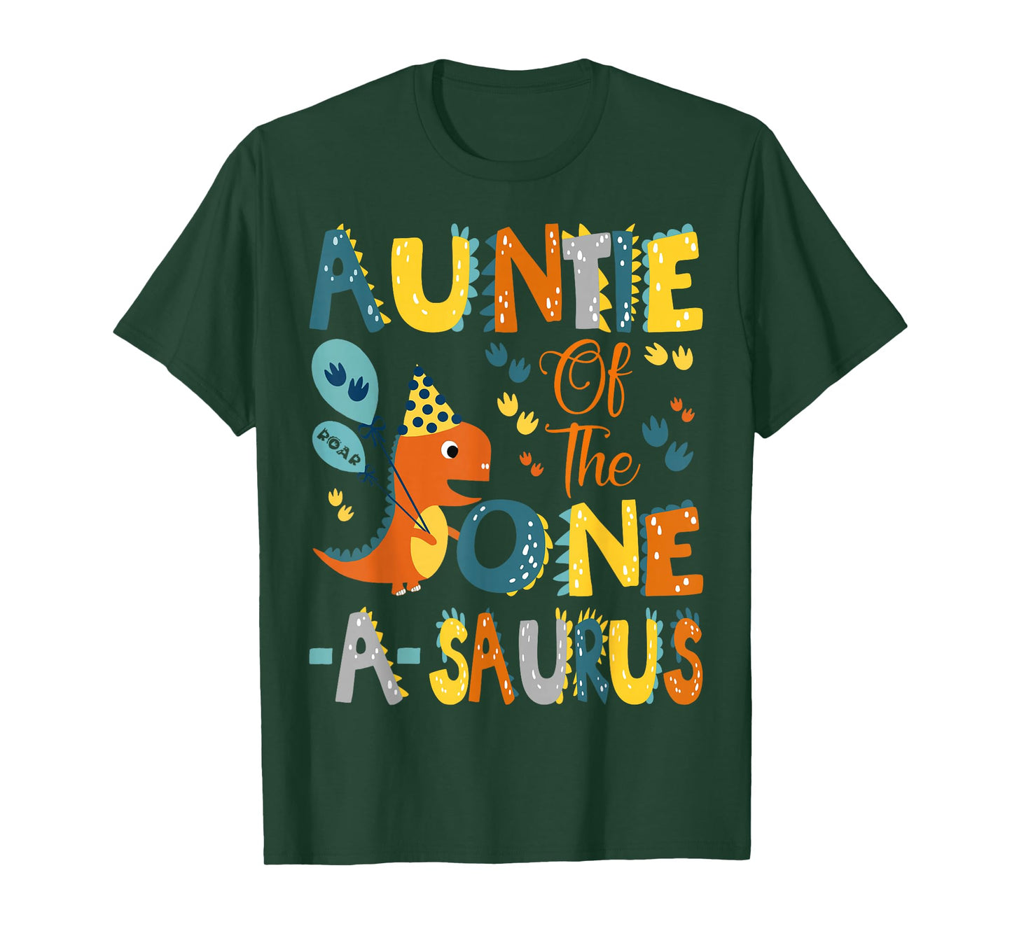 Dinosaur T-Rex 1St Birthday Matching Family Auntie Of The One-A-Saurus 1St Birthday Dinosaur Party Unisex-Kids T-Shirt Black Small Classic Fit Modern U-Neck Short Sleeve