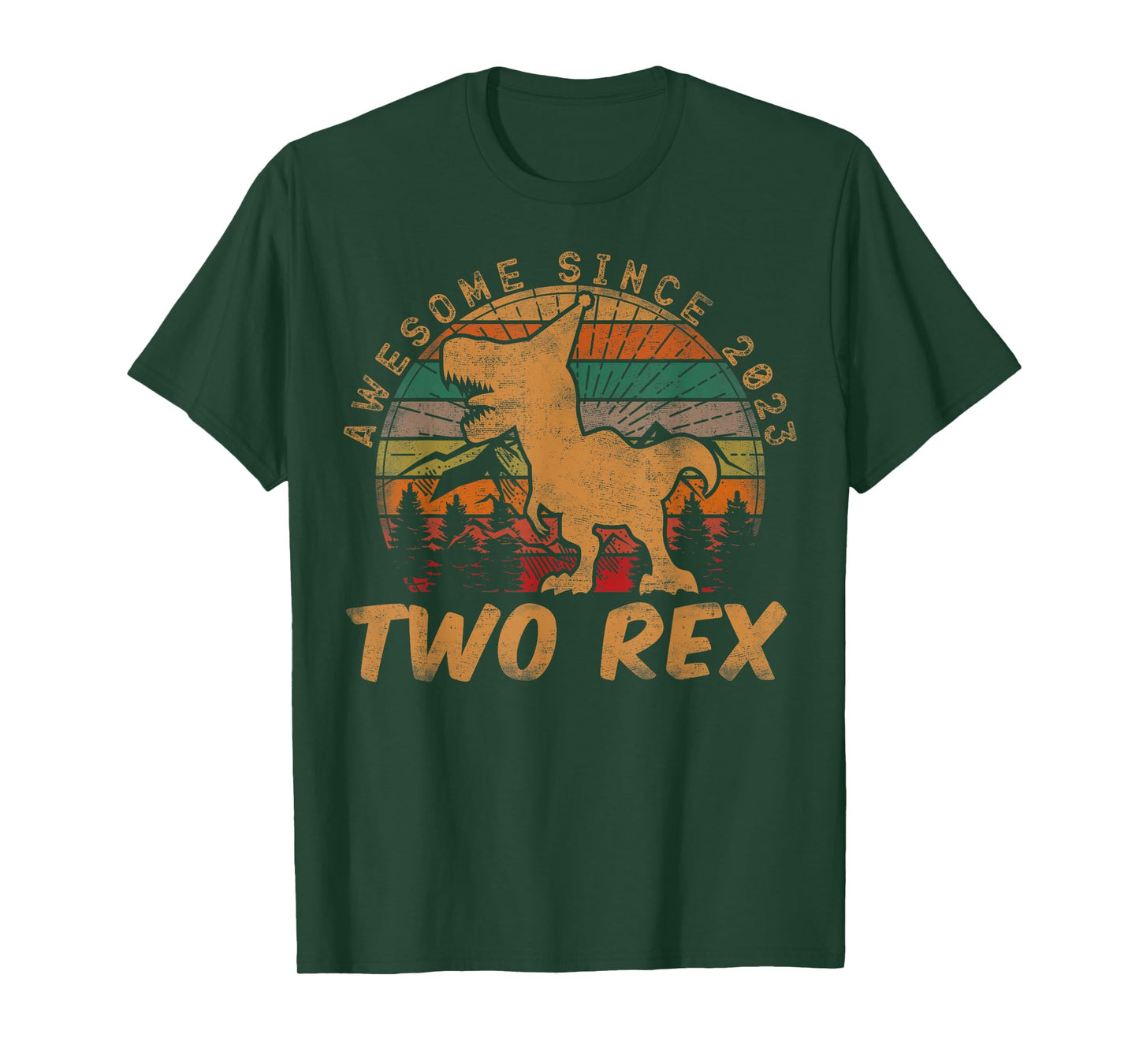 Two Rex 2nd Birthday Gift Second Dinosaur 2 Year Old T-Shirt