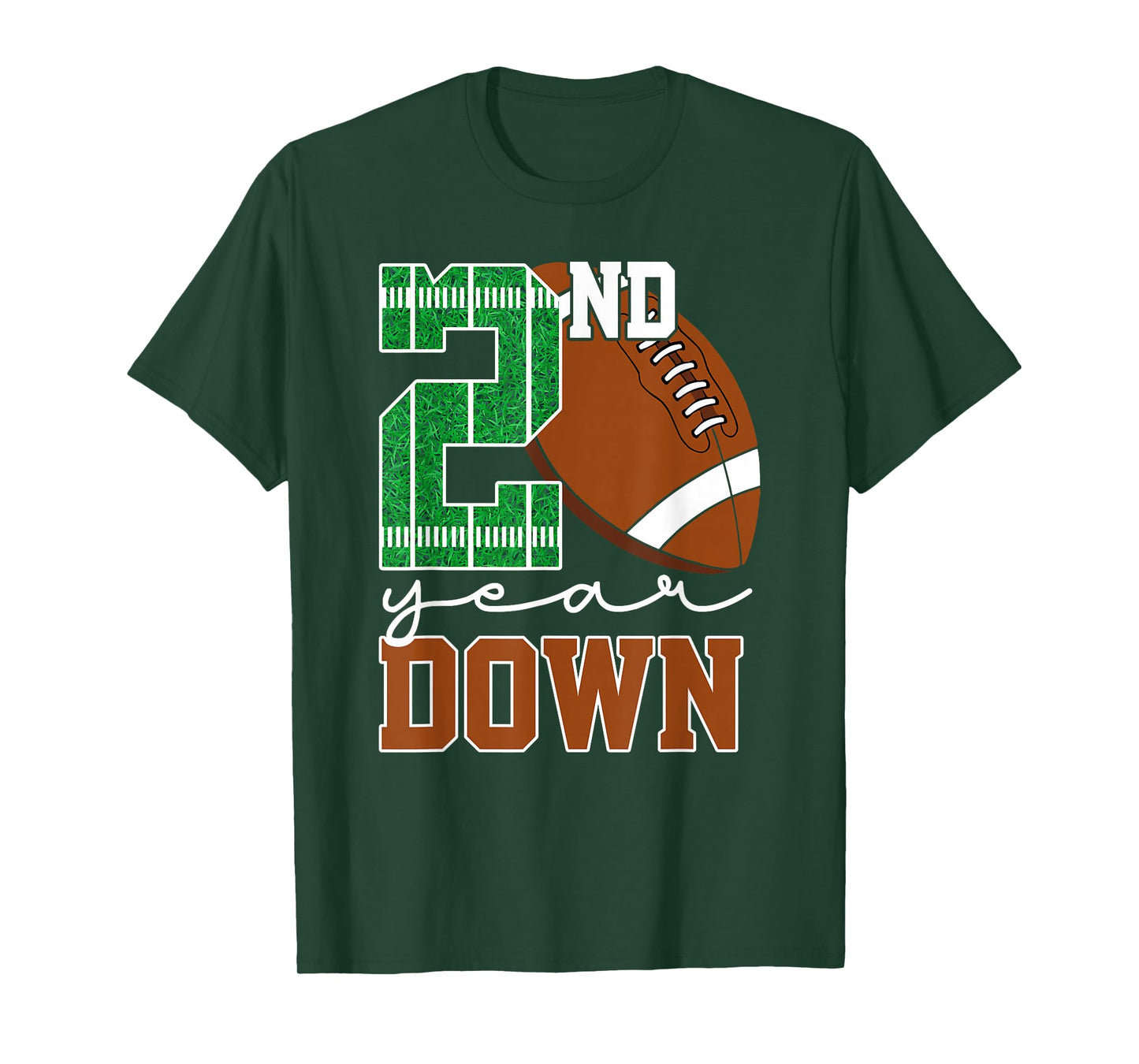 2nd Year Down Football Lover Second Birthday Boy Party T-Shirt