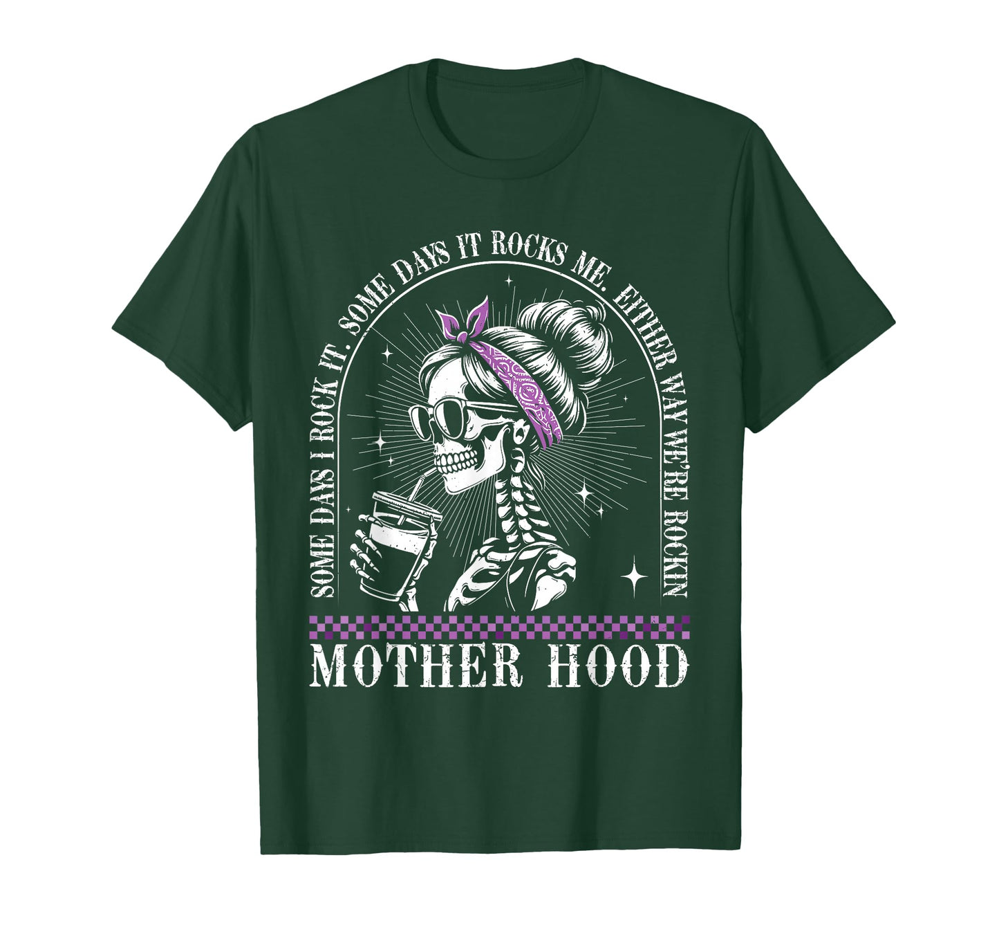 Motherhood Retro Skeleton Some Days I Rock It Vintage T-Shirt