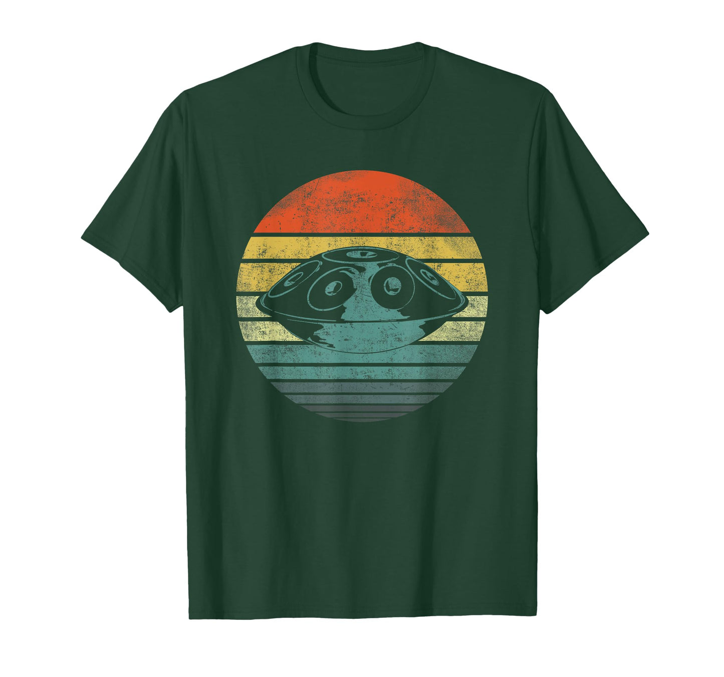 Handpan Hang Drum Musik Yoga Relax Sunset Retro T-Shirt