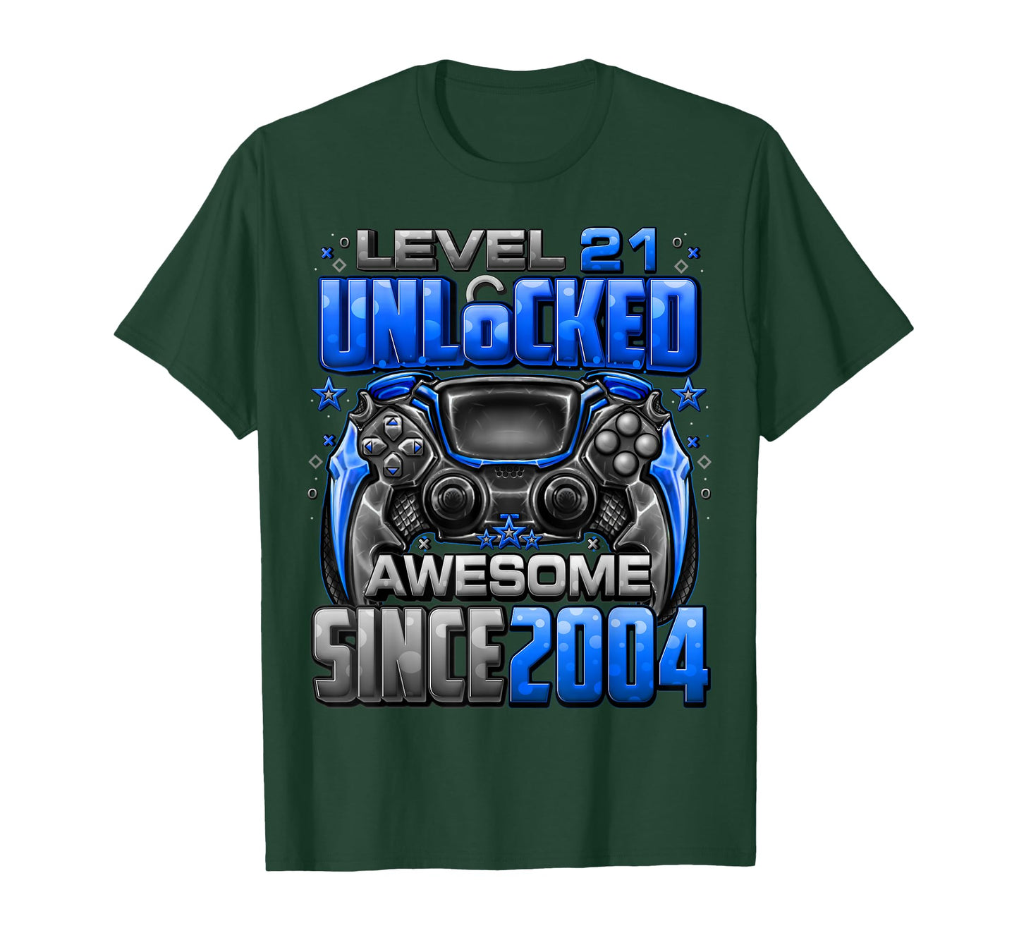 Level 21 Unlocked Awesome Since 2004 21st Birthday Gaming T-Shirt