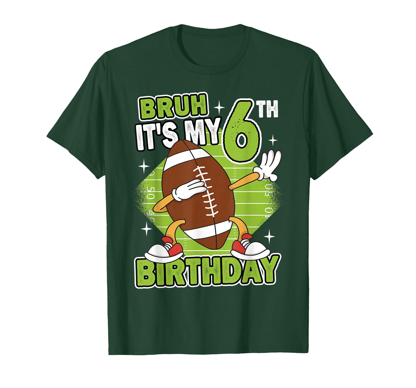 Bruh It's My 6th Birthday American Football Boy 6 Years Old T-Shirt