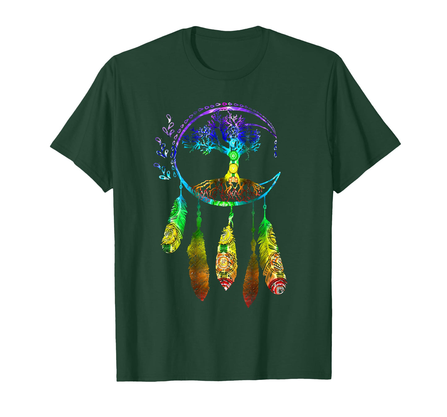 Moon Dream Catcher Feathers Tree of Life Gift T-Shirt