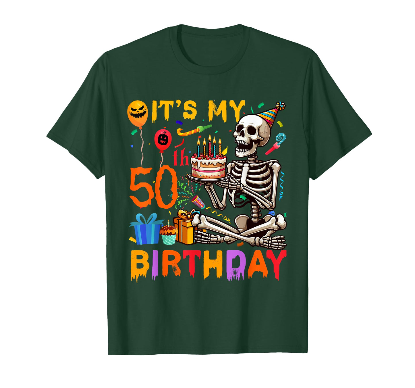It's My 50th Birthday Halloween Skeleton Matching Party T-Shirt