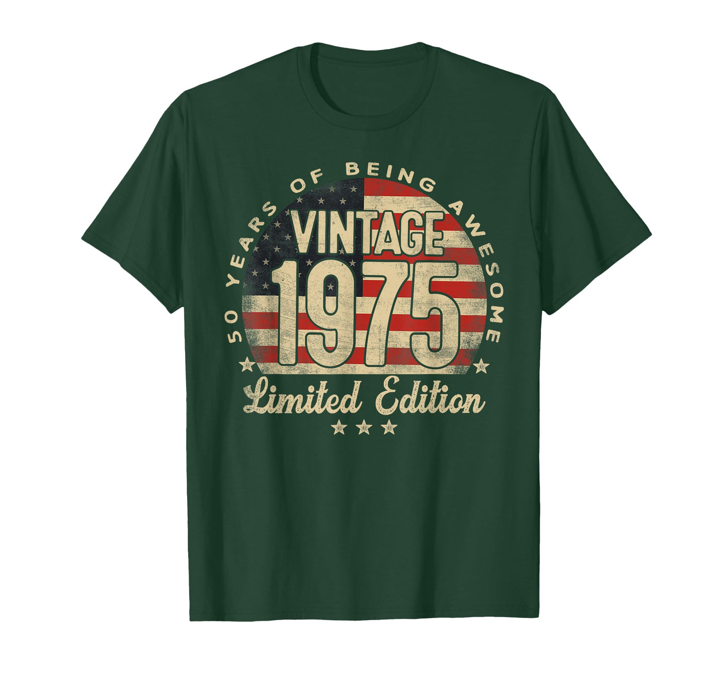 Vintage 1975 Limited Edition 50-Year-Old Gifts USA Flag T-Shirt