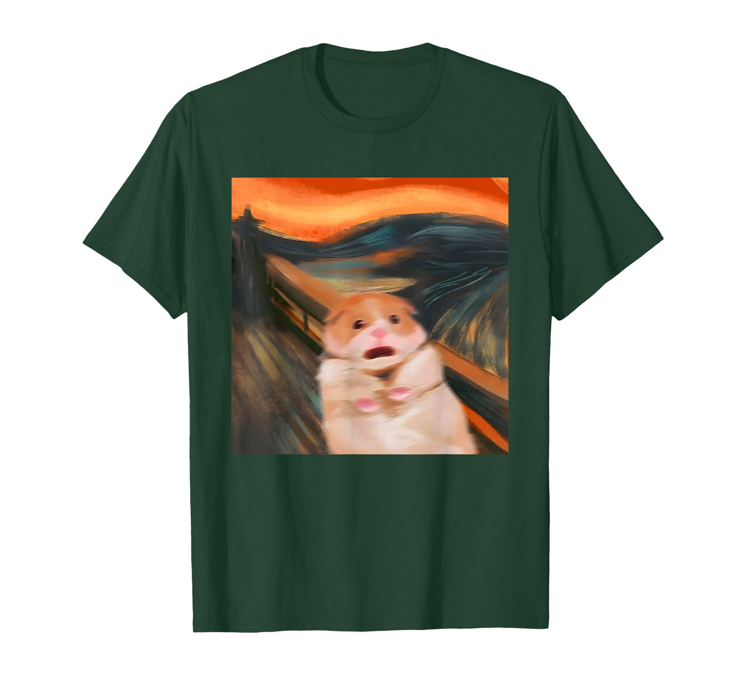 Funny Scared Hamster Meme Scream Graphic Tees for Women Men T-Shirt