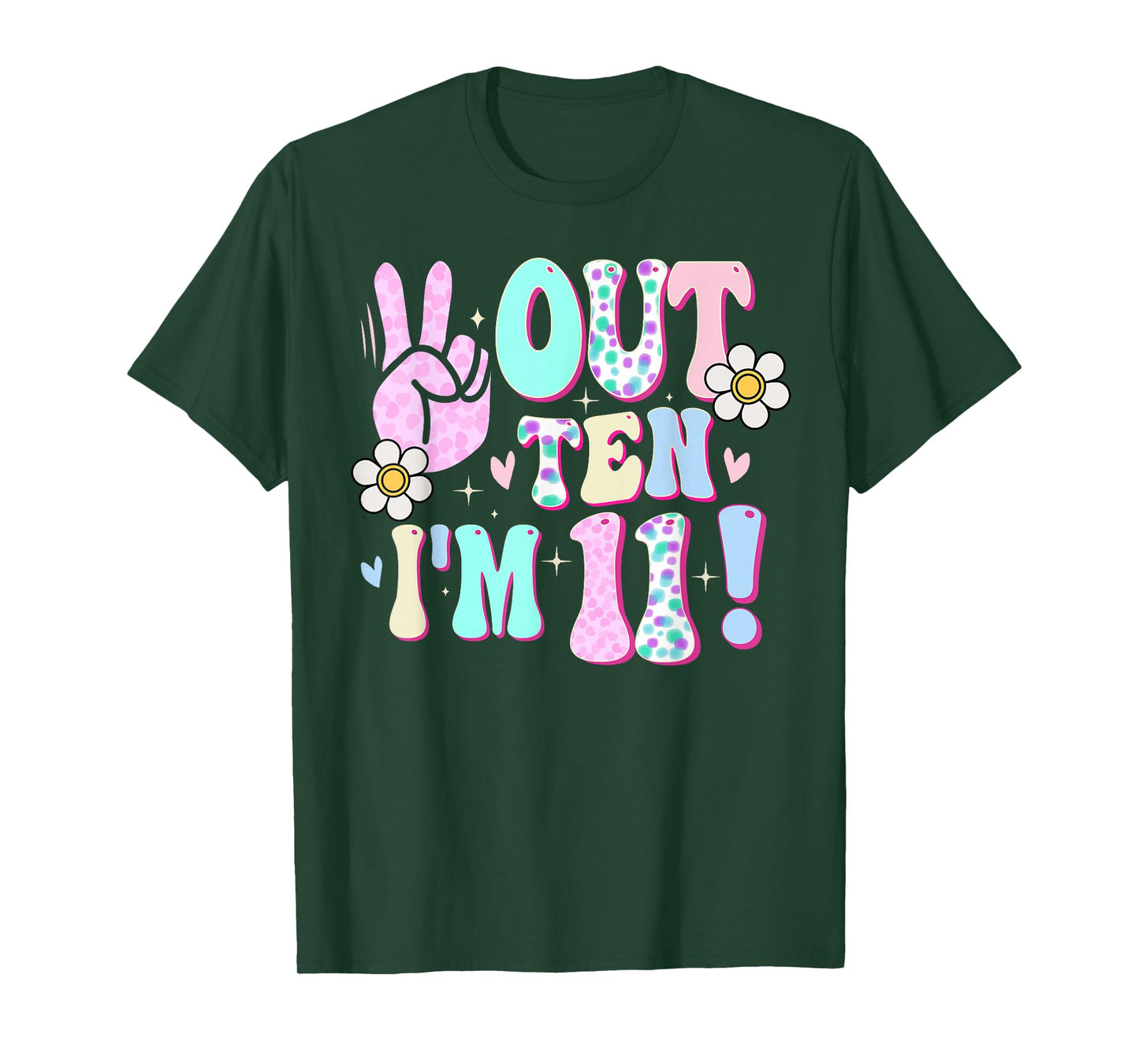 Peace Out Ten I'm 11 Eleven Year Old Girl 11th Birthday T-Shirt