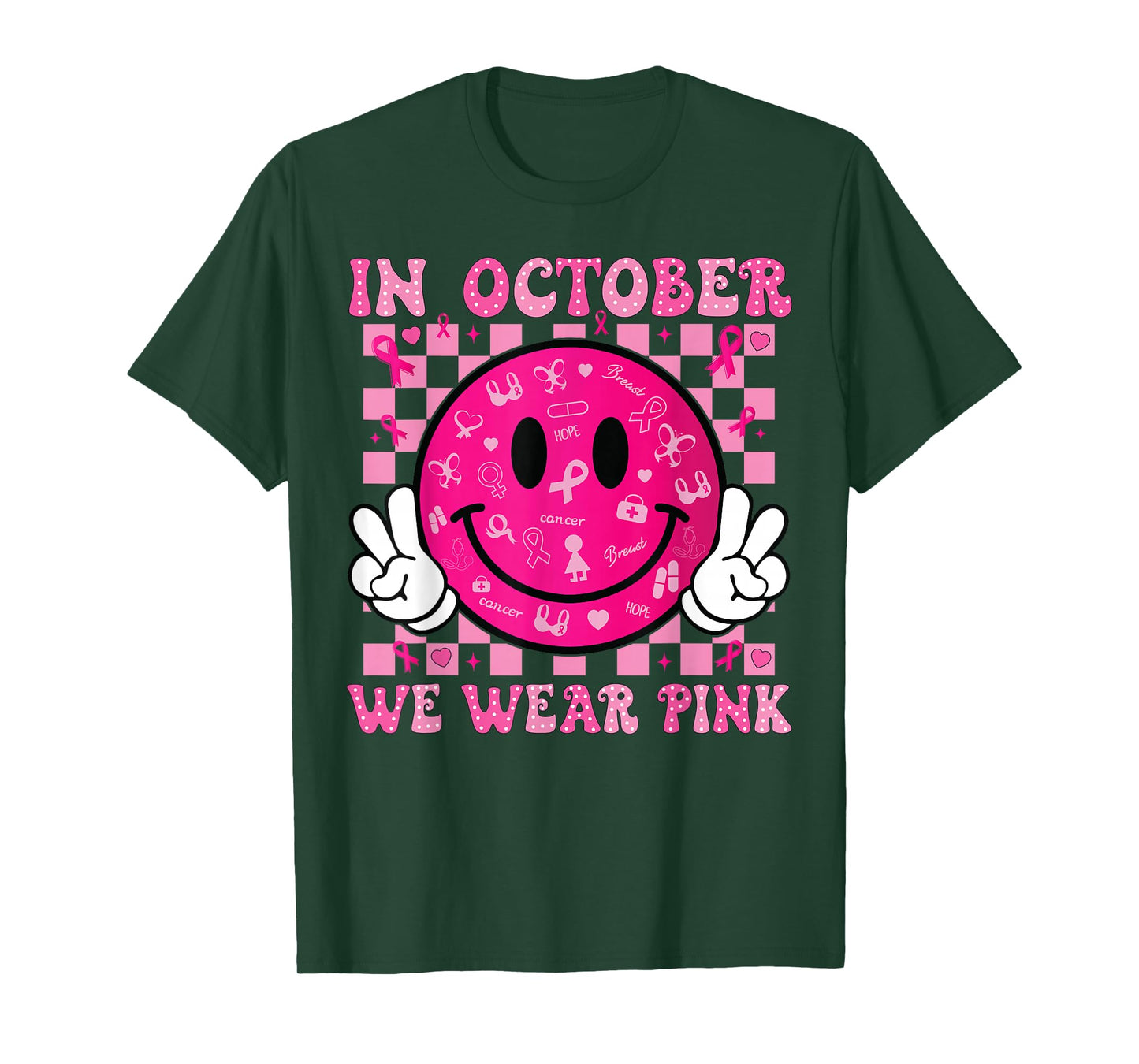 In October We Wear Pink Breast Cancer Awareness Halloween T-Shirt