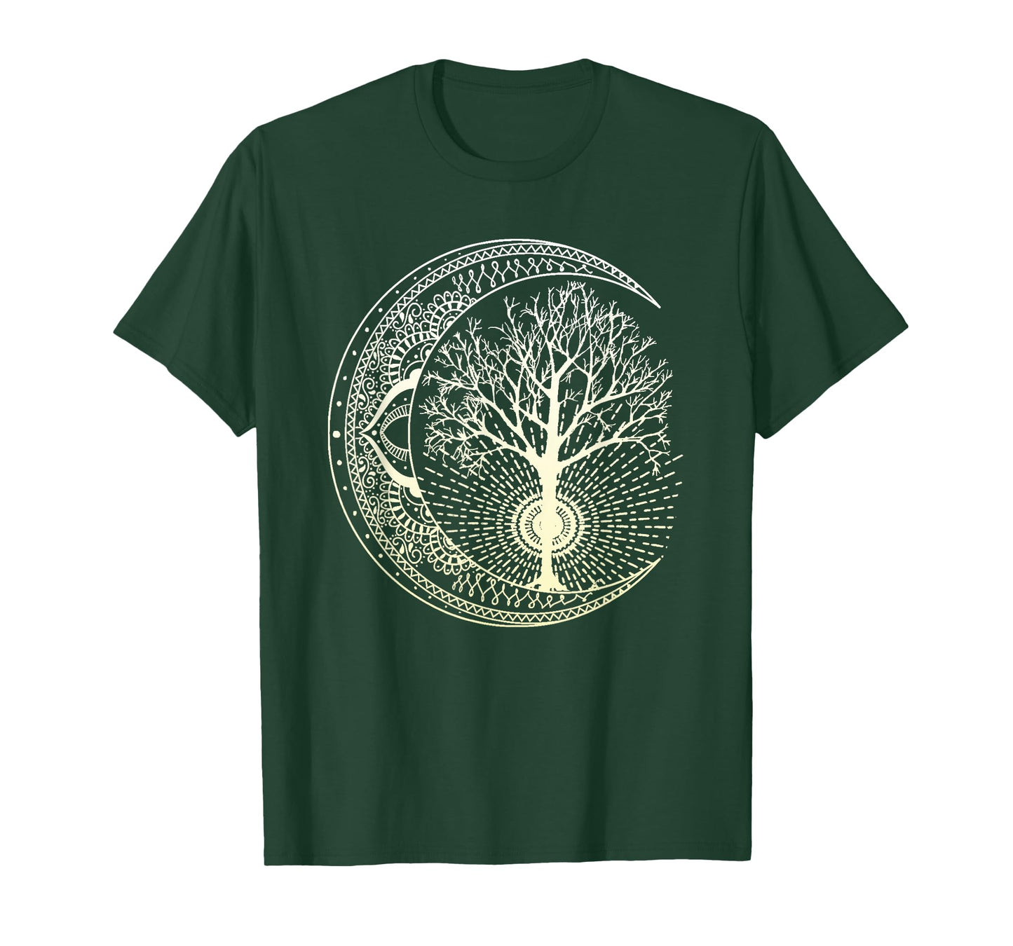 Mandala Moon Tree of Life Tattoo Style T-Shirt