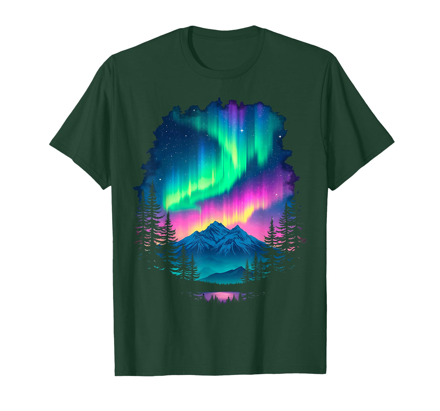 Aurora Borealis Scenic Landscape T-Shirt