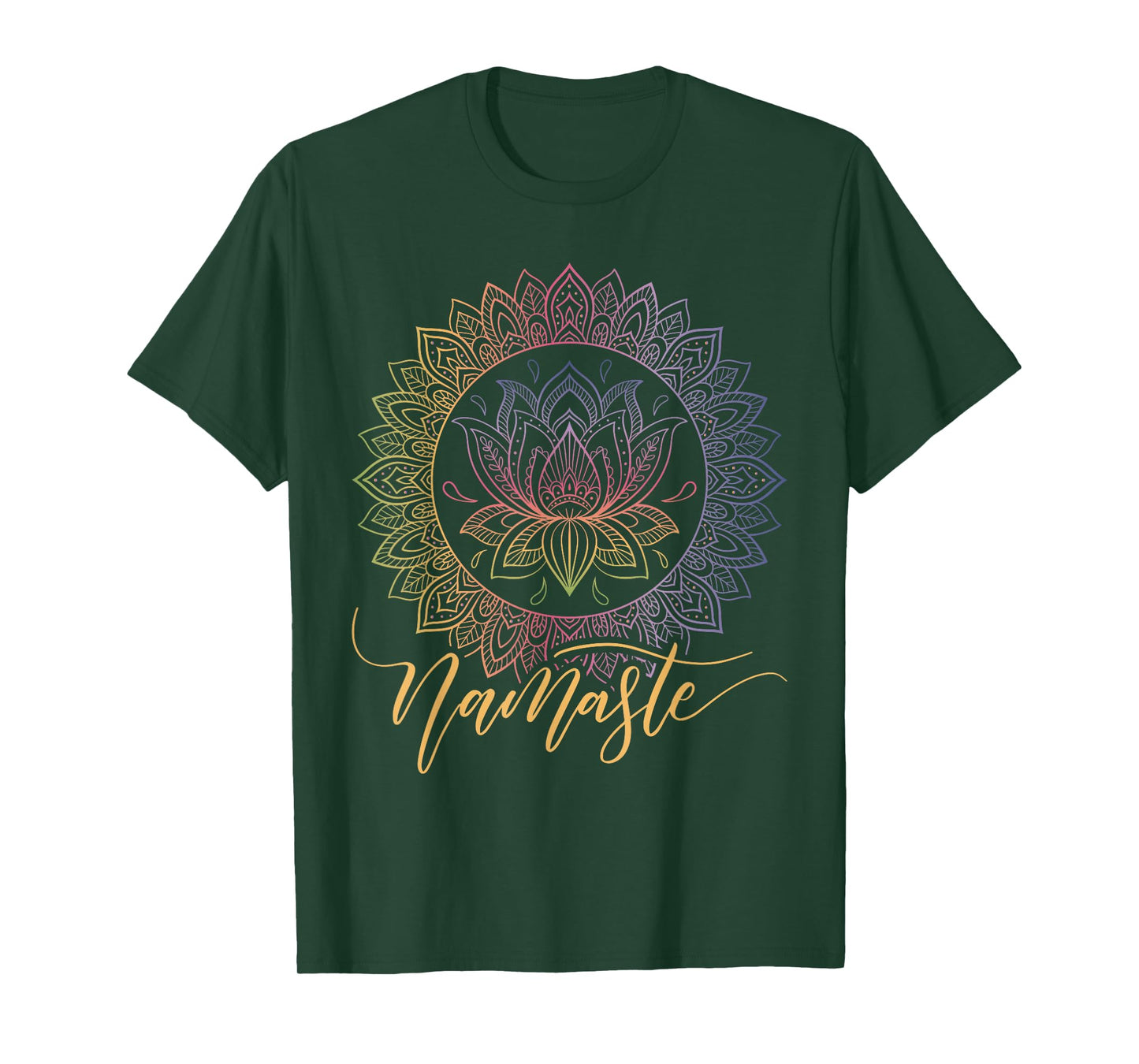 Namaste Mandala Lotus Flower Yoga Art T-Shirt