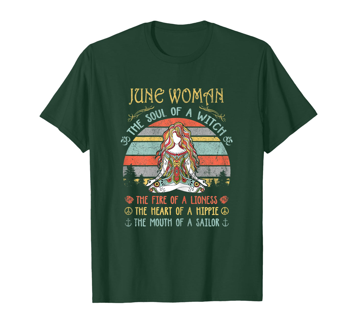 Womens June Woman The Soul Of A Witch Vintage Birthday T-Shirt