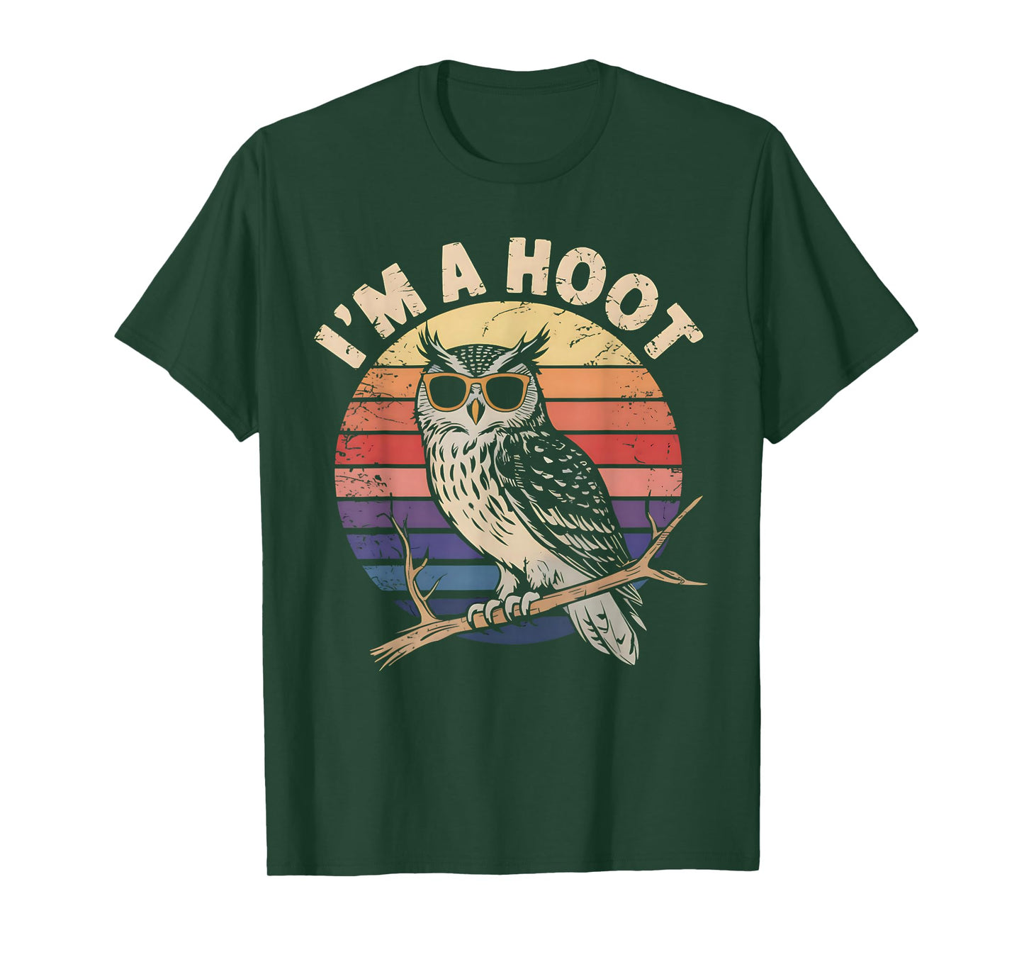 Retro I'M A Hoot Owl Bird Lover Funny Sarcastic Vintage Joke T-Shirt