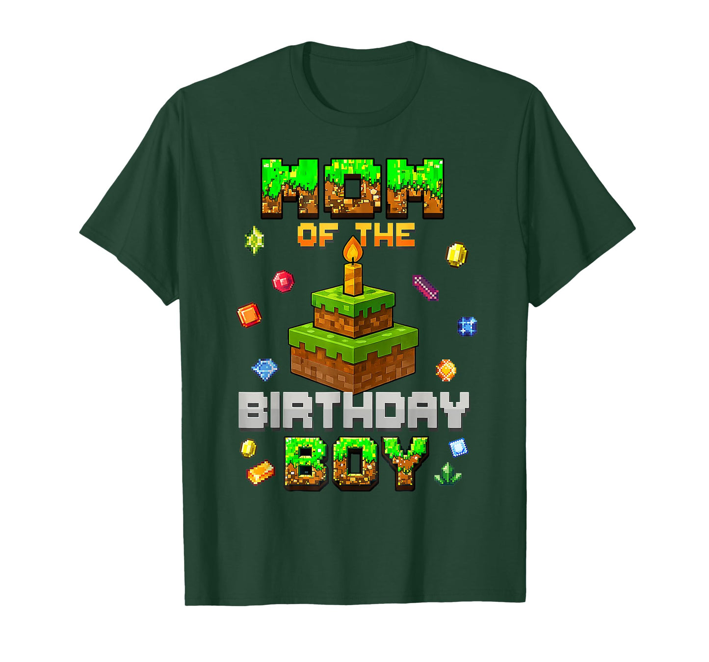 Mom Of The Birthday Boy Family Matching Video Game Pixel T-Shirt