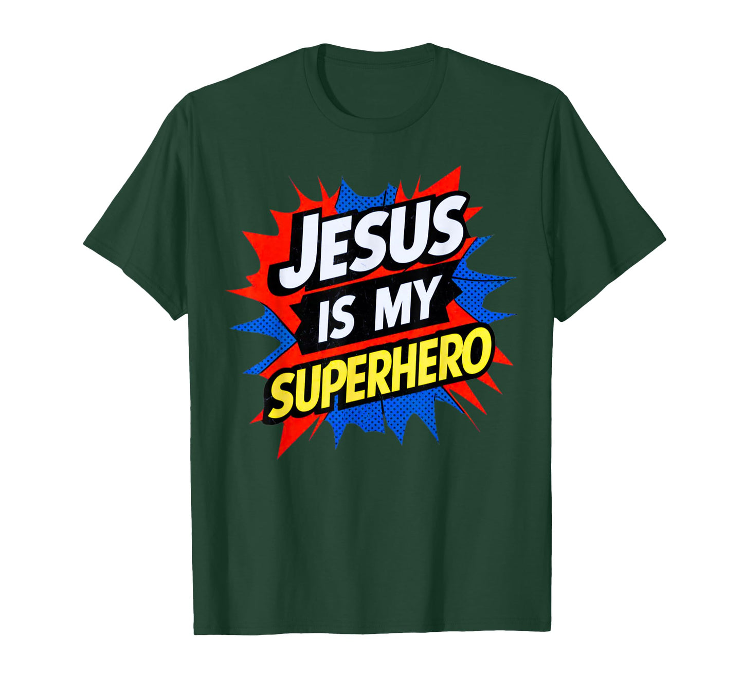 Jesus Is My Superhero Christian God Religious Comic Kids Boy T-Shirt