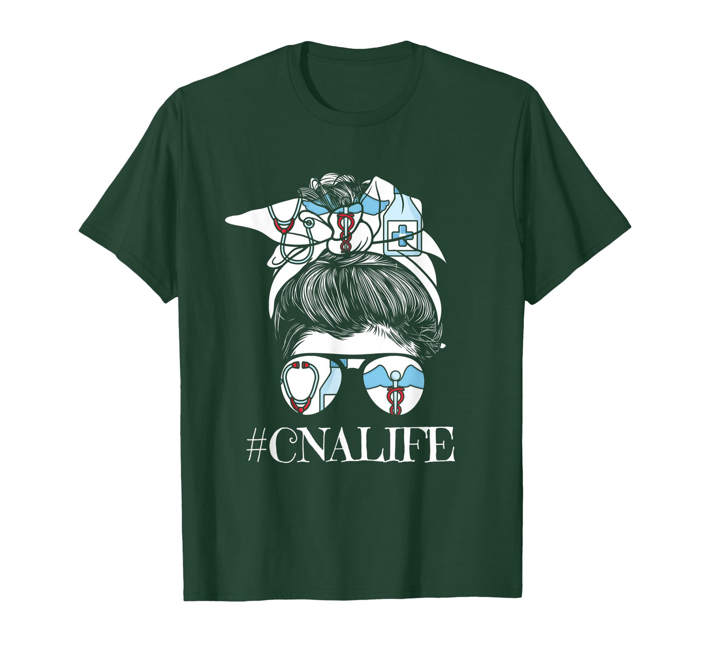 Cute Messy Bun Cna Life Certified Nursing Assistant T-Shirt