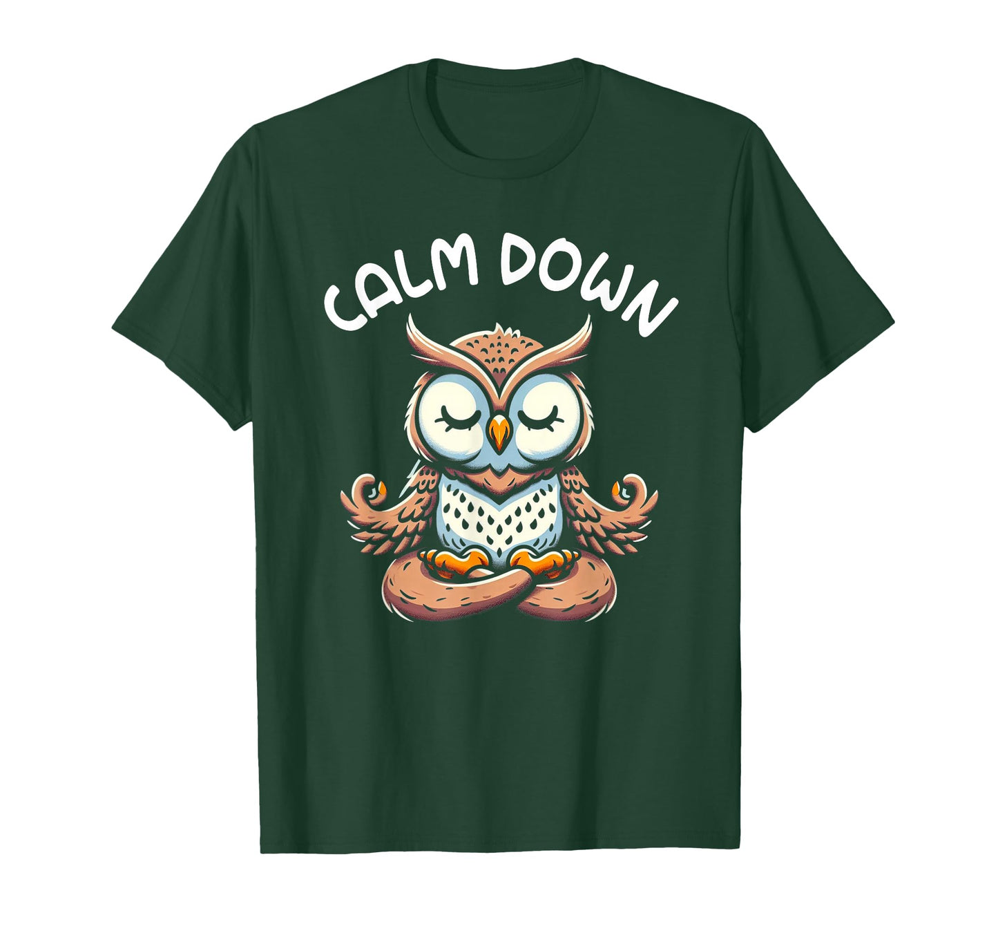 Owl Calm Down Yoga Meditation T-Shirt
