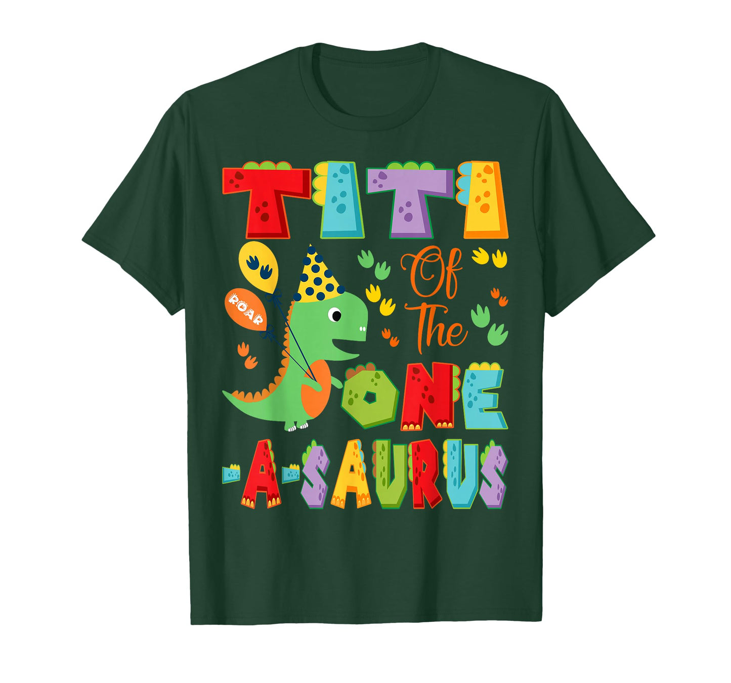 Titi Of The One-A-Saurus 1St Birthday Boy Dinosaur T-Shirt