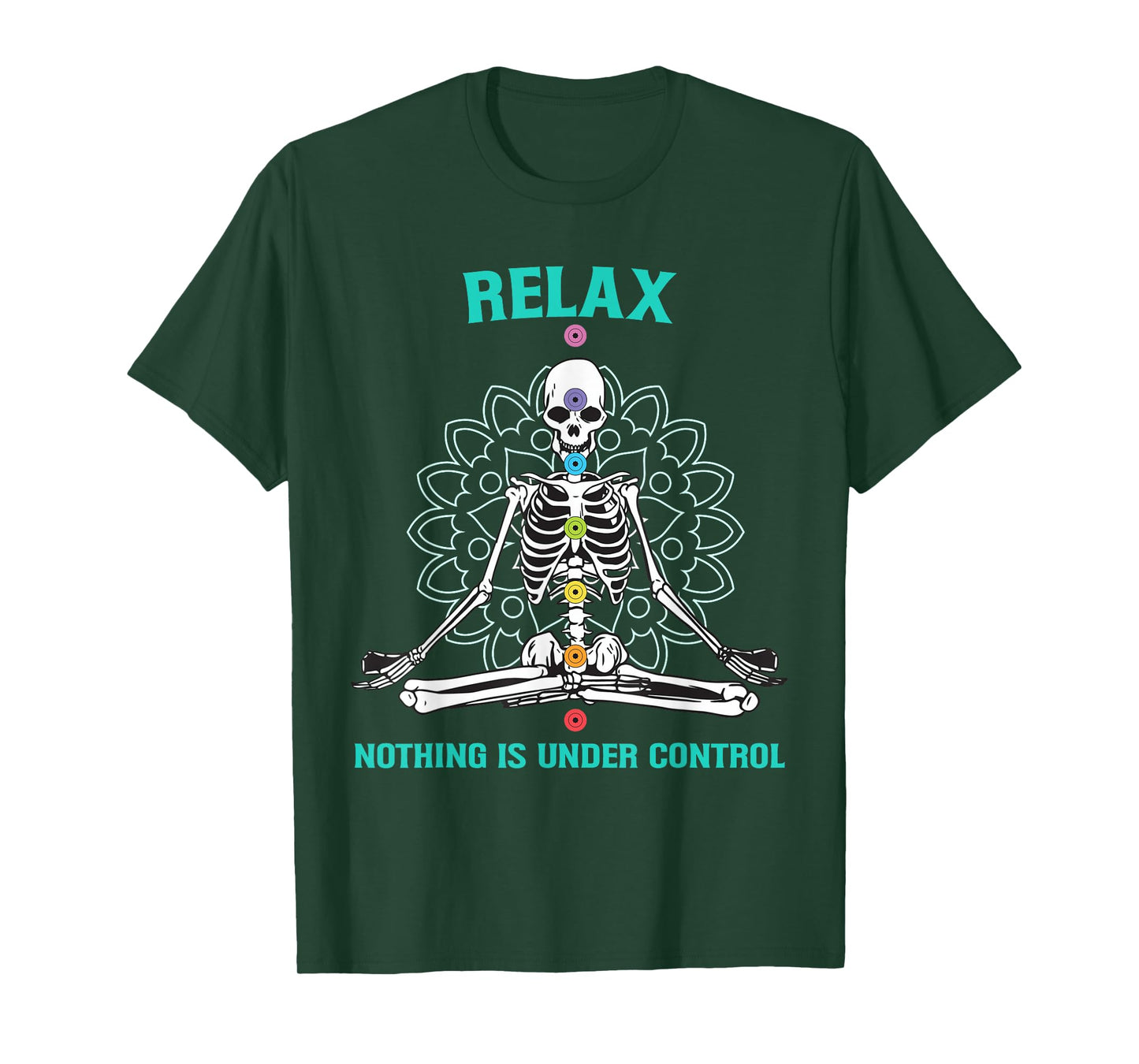 Relax Nothing is Under Control Meditating Skeleton Yoga T-Shirt