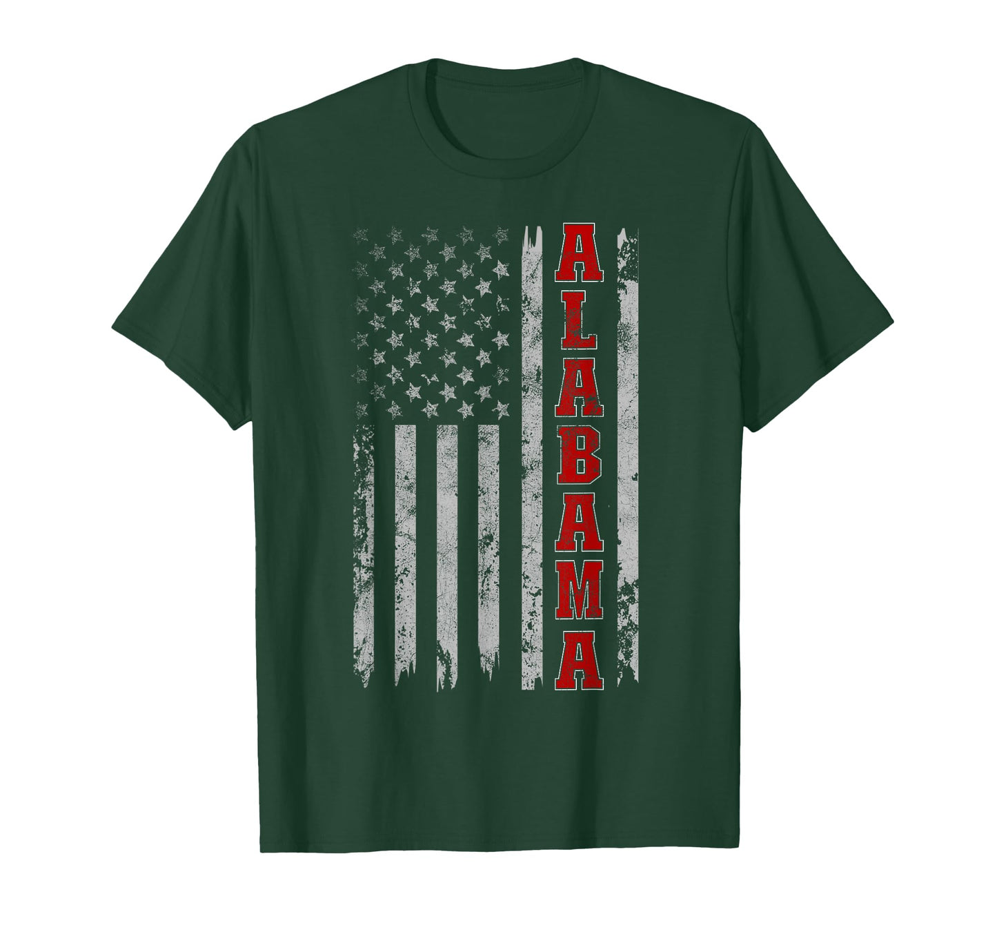 Alabama - Vintage Patriotic USA Flag Football Season T-Shirt