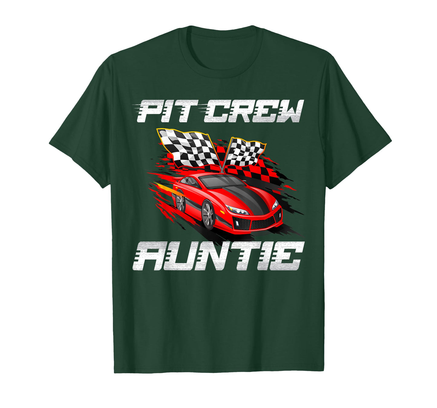 Pit Crew Auntie Race Car Birthday Racing Car Family T-Shirt