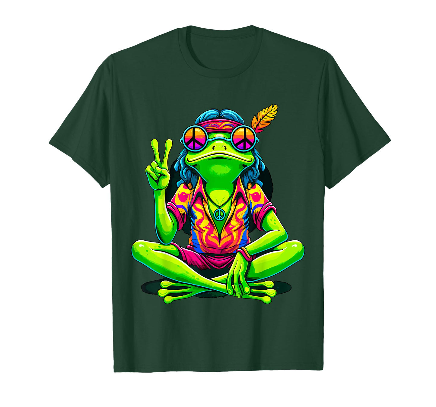 Hippie Frog Peace Sign T-Shirt
