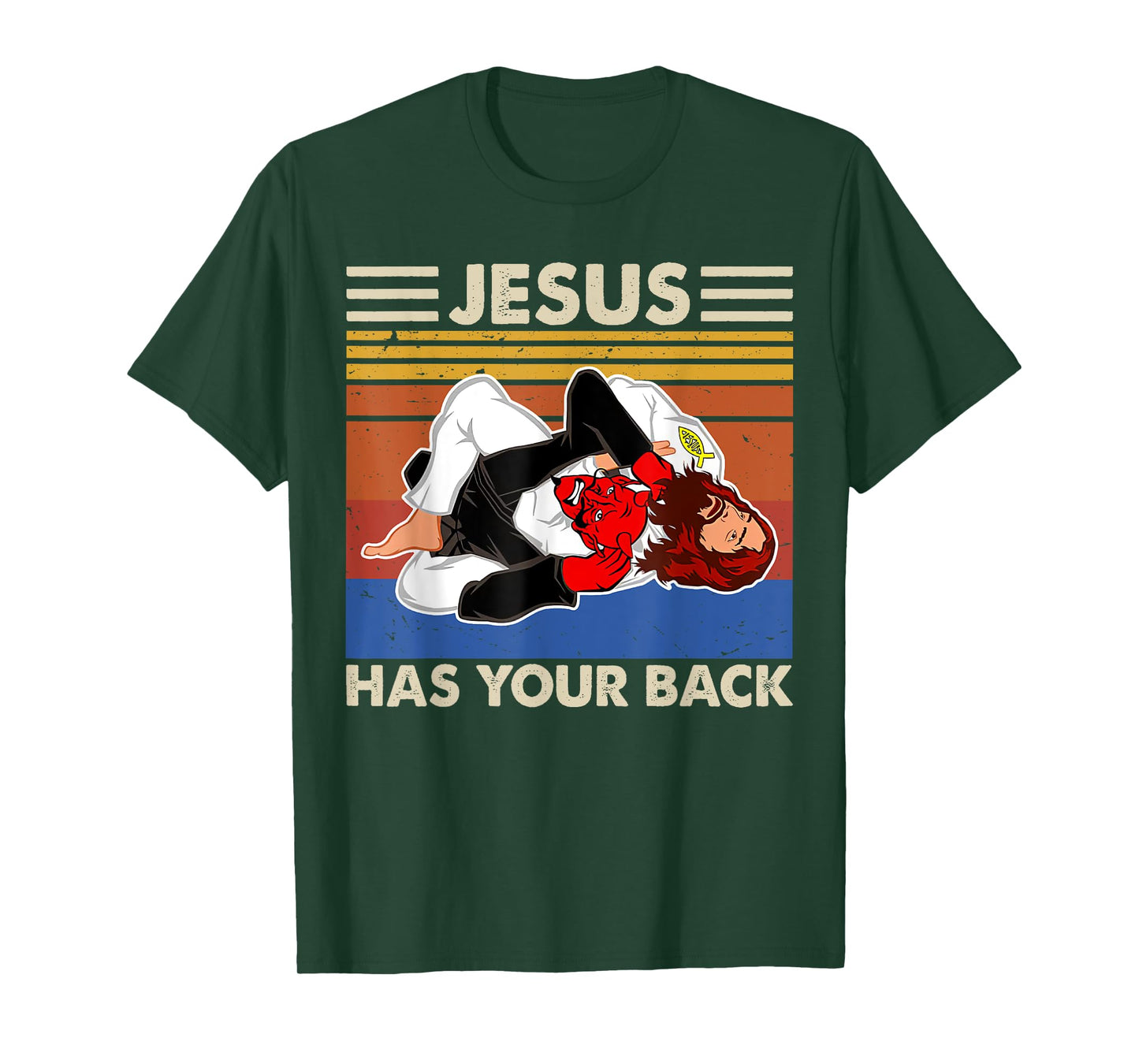 Jiu Jitsu shirts Jesus Has Your Back MMA Brazilian Jiujitsu T-Shirt