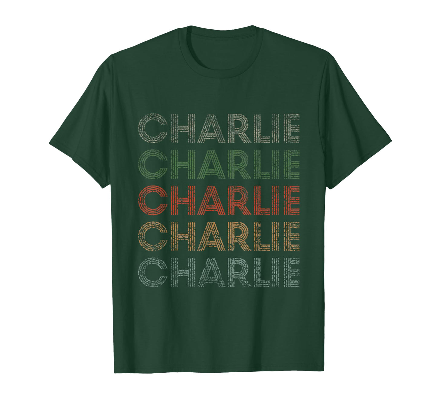 Charlie First Name Grunge Style Vintage Retro T-Shirt