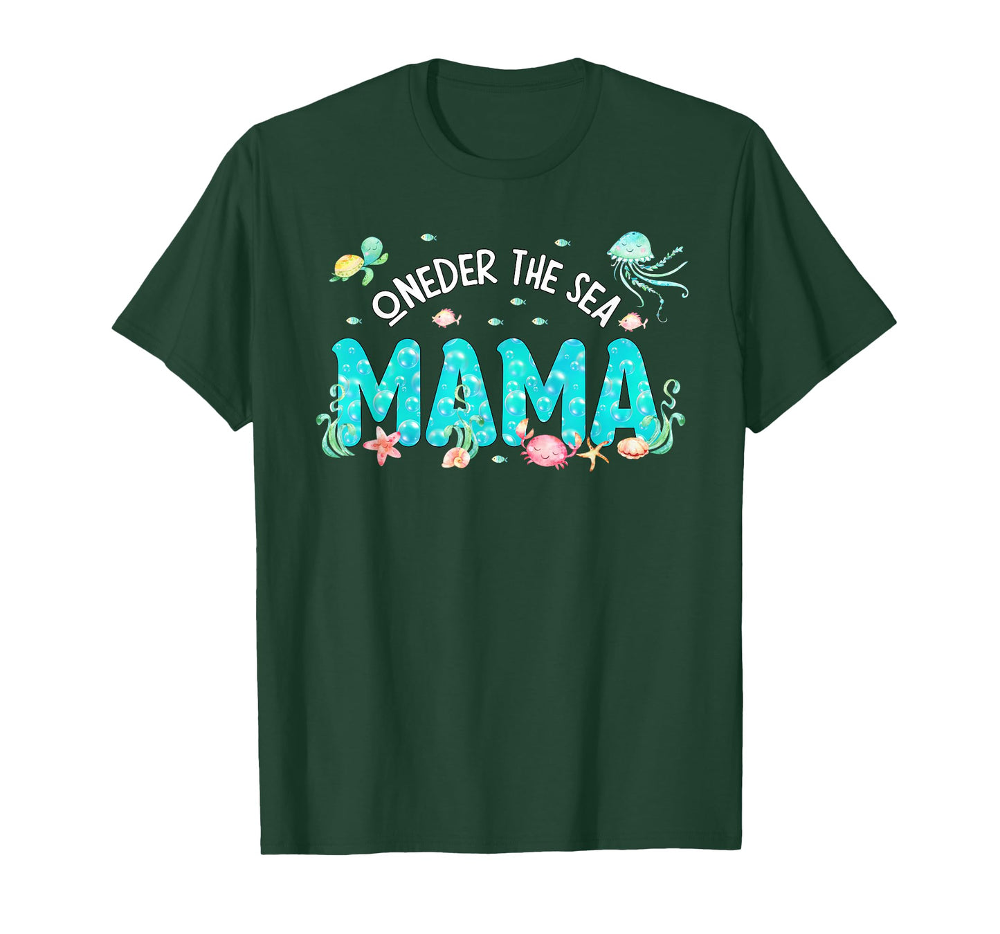 Under Sea Mama Birthday Girl Boy Matching Family Party T-Shirt