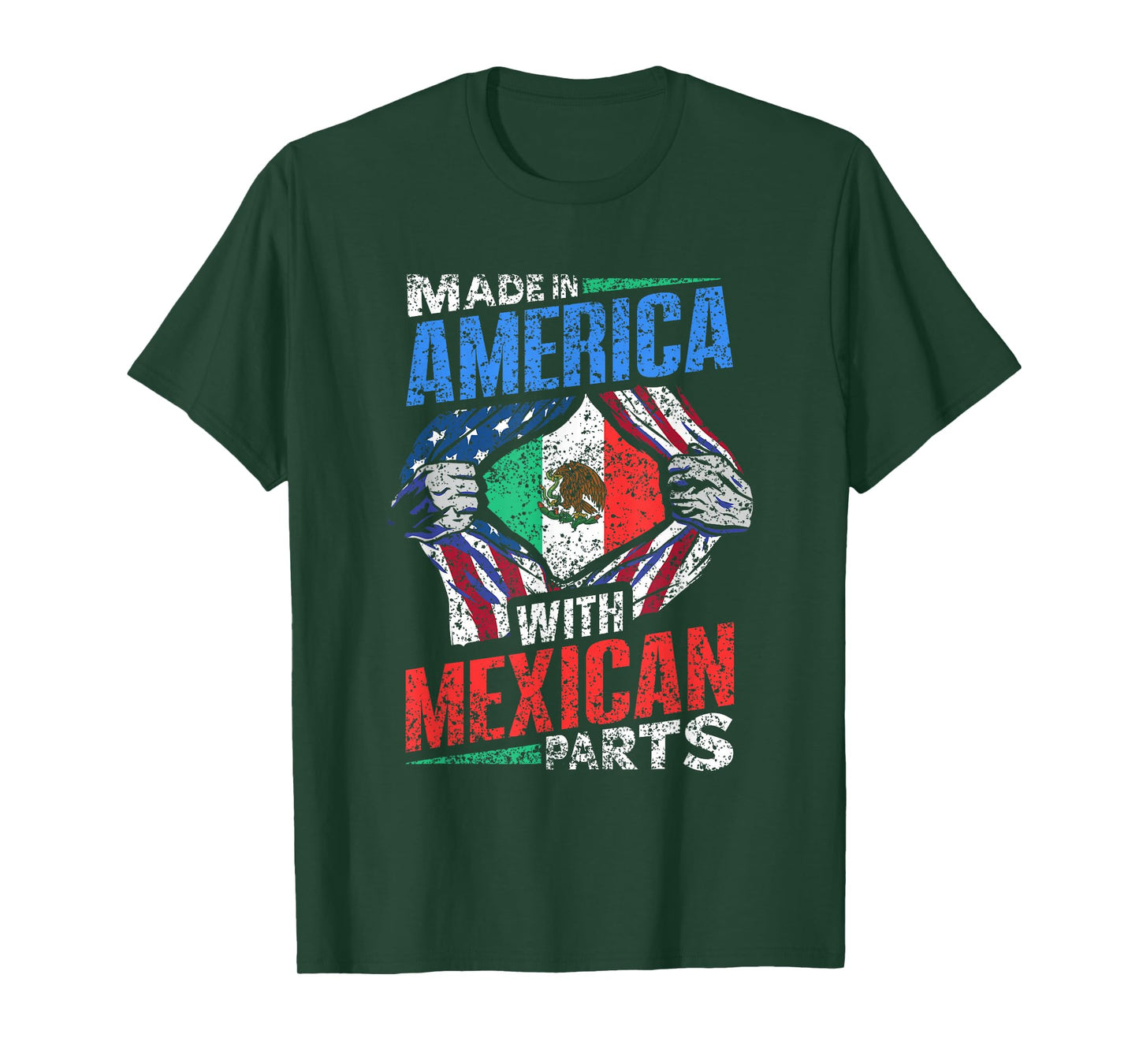 Made In America With Mexican Parts Country Lover Mexico Us T-Shirt