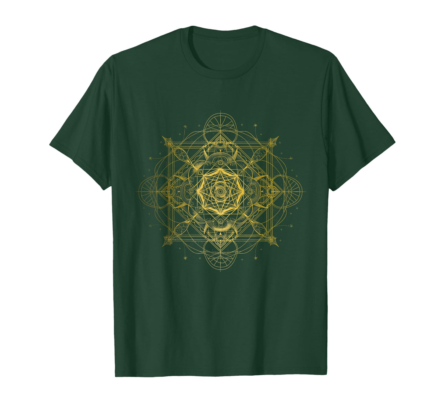 Sacred Geometry Metatron Cube Spiritual Yoga T-Shirt