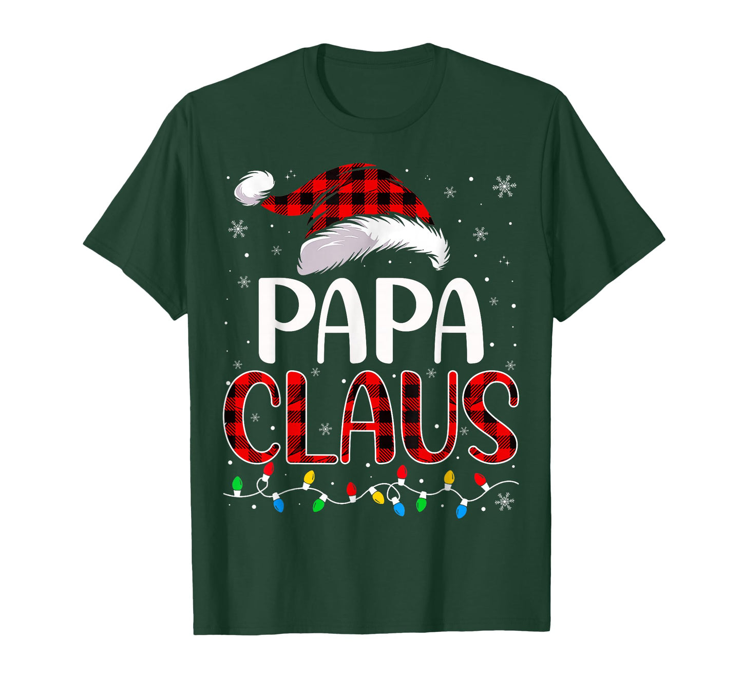 Papa claus christmas lights matching family xmas pajama T-Shirt
