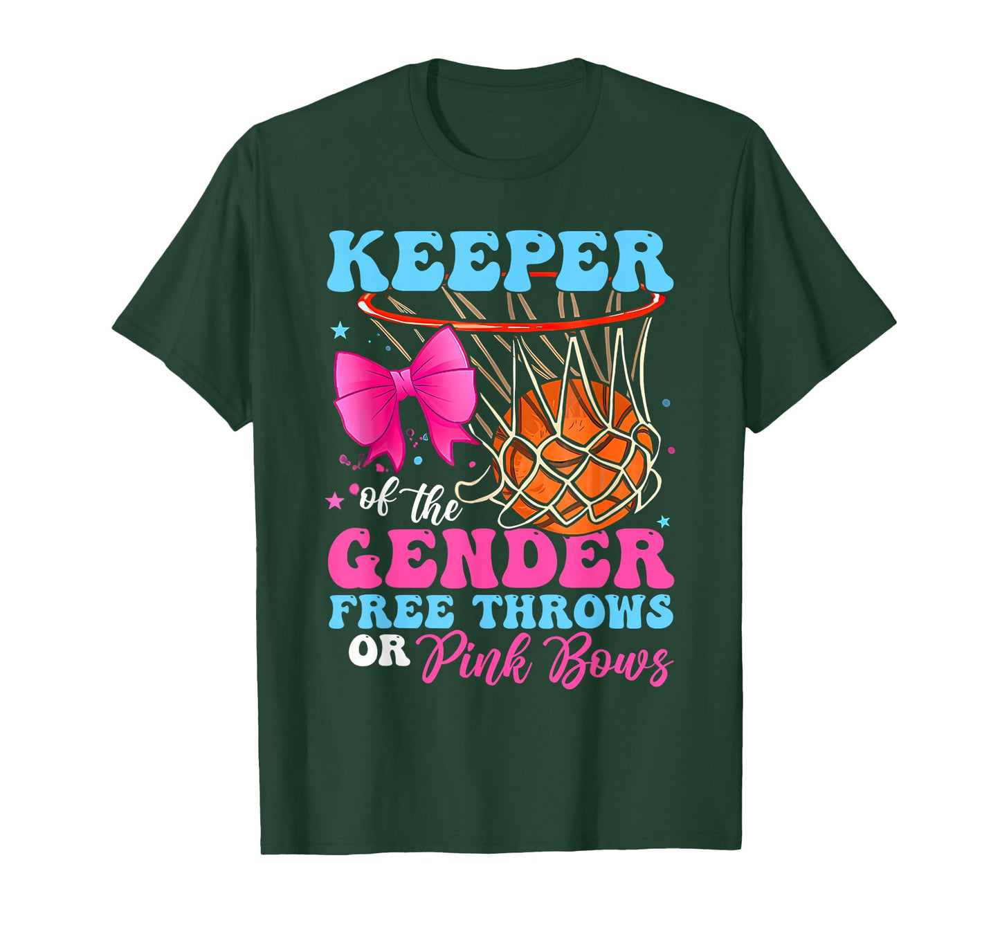 Keeper of the Gender Reveal Free Throws or Pink Bows Party T-Shirt