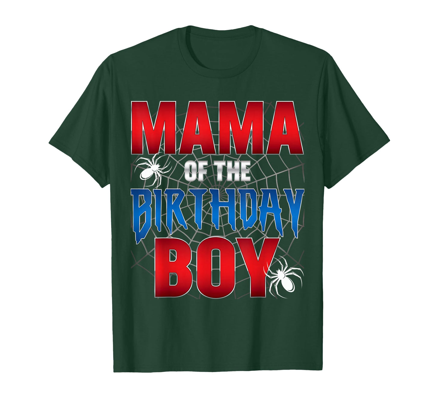 Mama Of The Birthday Boy Spider Web Birthday Party Matching T-Shirt