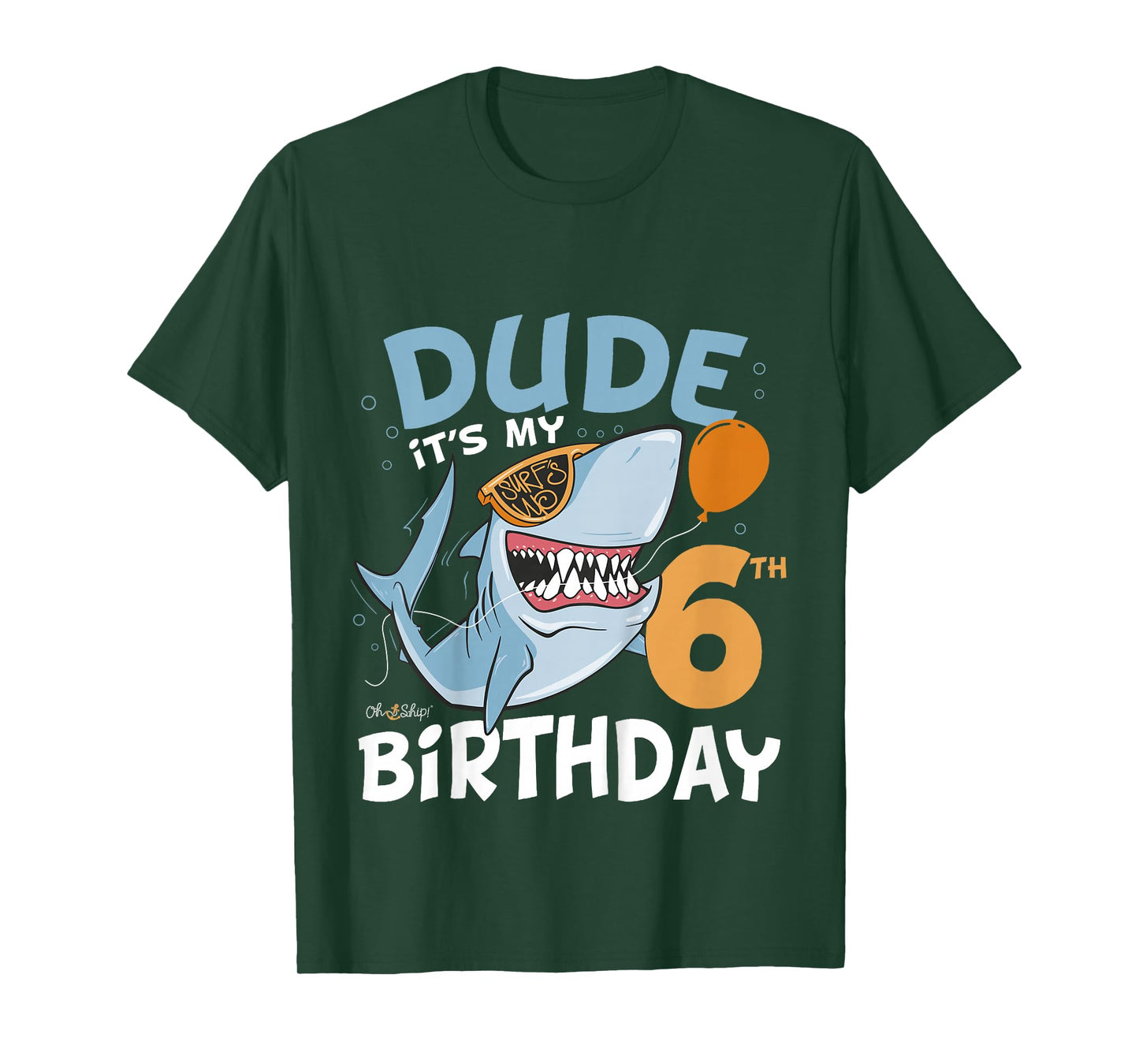 Kids Dude it's my 6th Birthday - Fun Shark 6th Birthday Boy T-Shirt